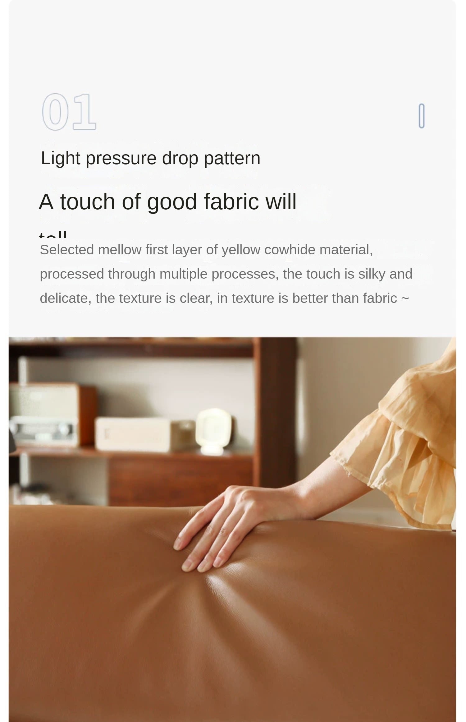 Genuine LeatherSofa, Light Luxury Top Layer Cowhide Italian Sofa.