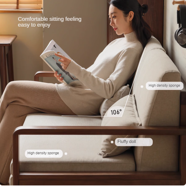 Black Walnut, Solid Sandalwood Folding Sofa Bed.