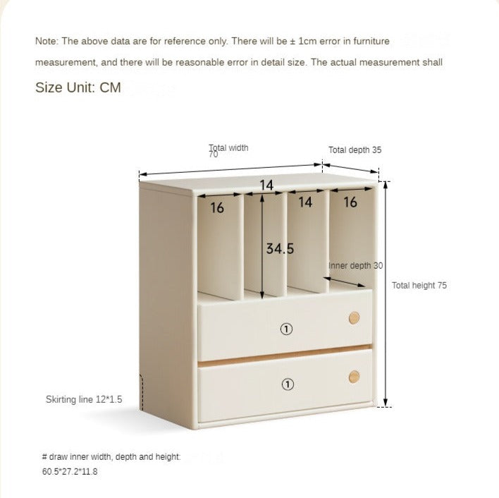 Solid Rubberwood Storage Multi-Functional Storage Bookcase.
