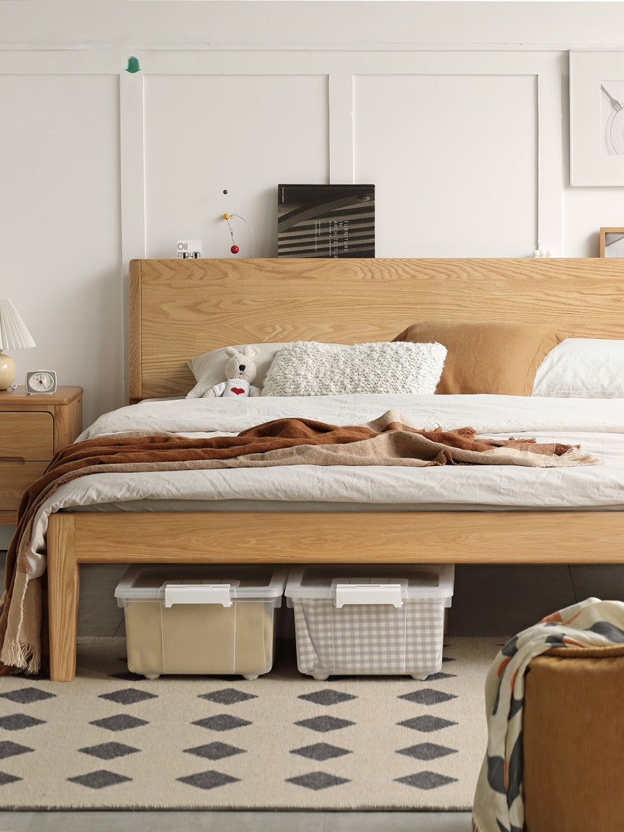 Oak Solid Wood with LED Light Bed