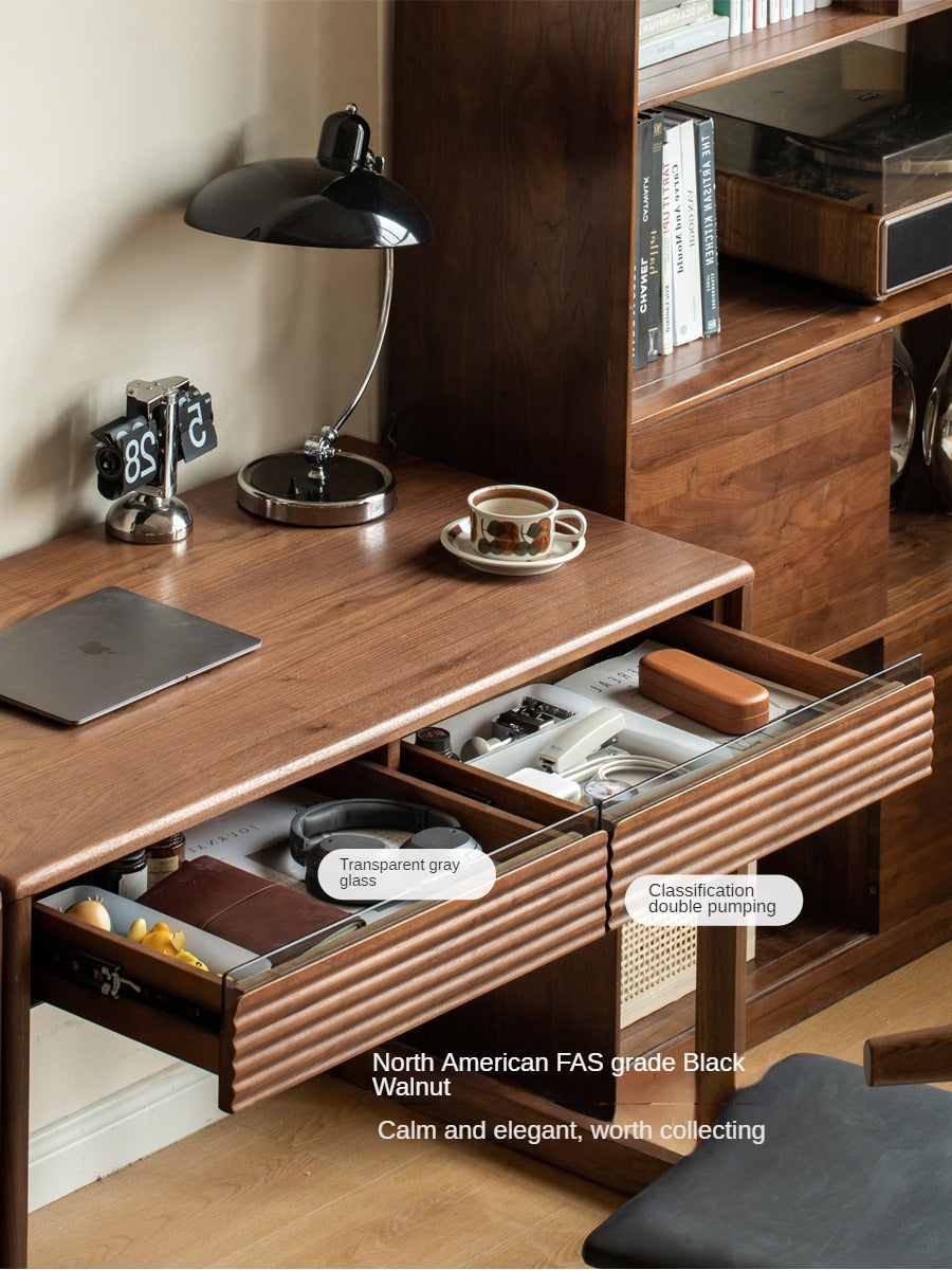 Black Walnut Solid Wood Desk Nordic
