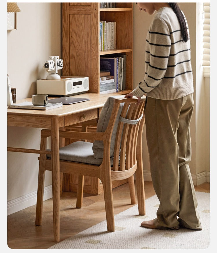 Cherry, Ash, Oak, Beech Solid Wood Book Chair Comfortable Soft Back Chair