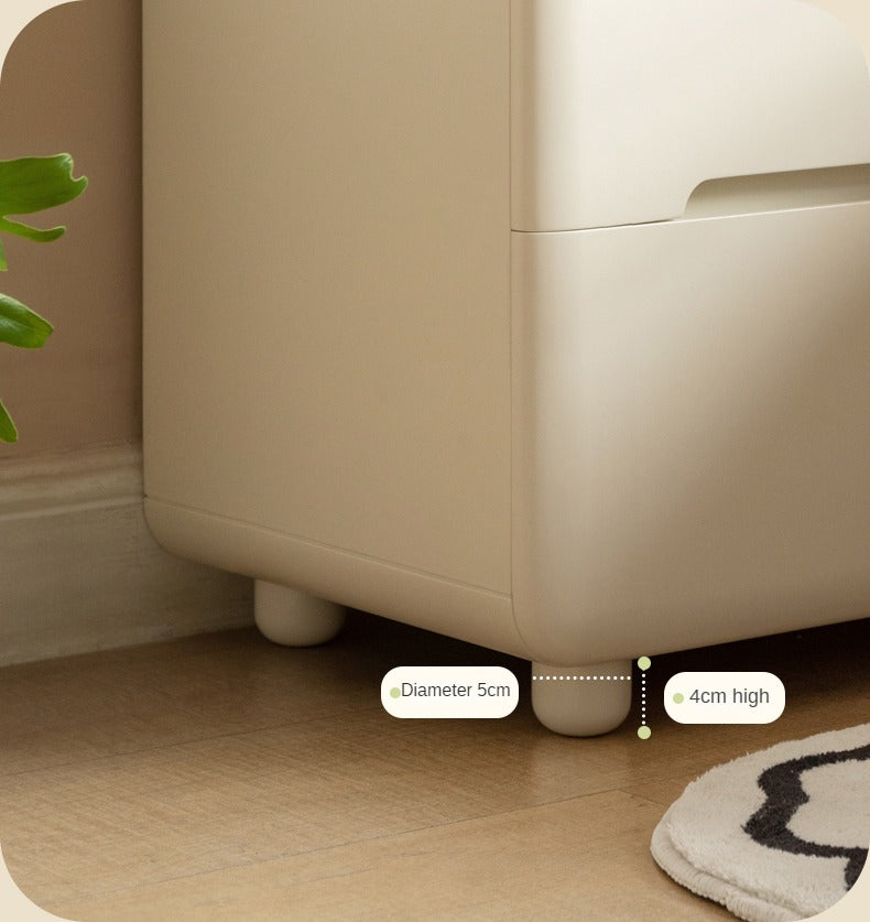 Tulipwood, Solid RubberWood Warm White Two-Drawer Nightstand.