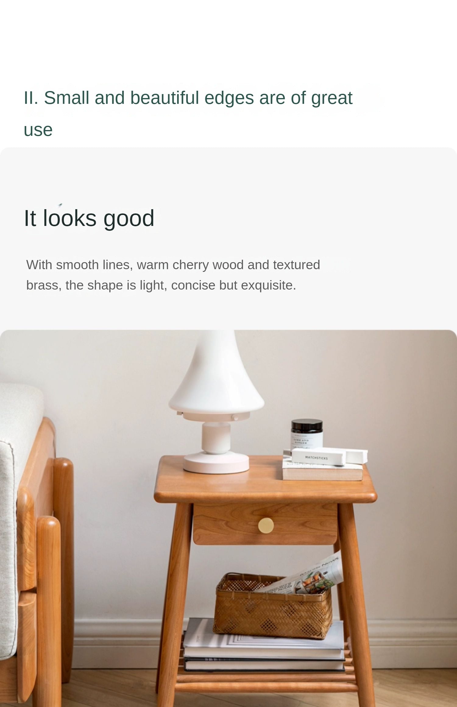 Сherry Solid Wood Side Table