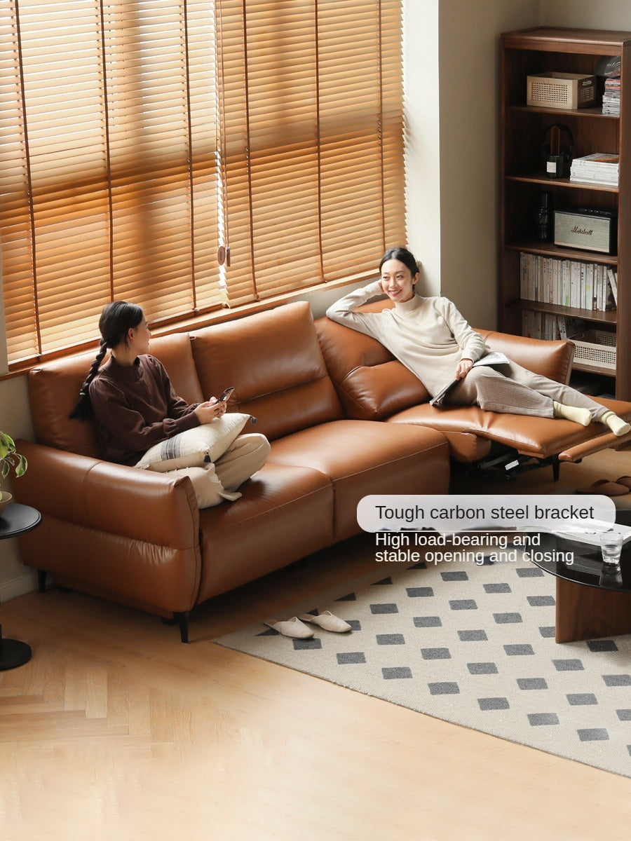 Leather Sofa, Head Layer, Cowhide Electric Sofa.