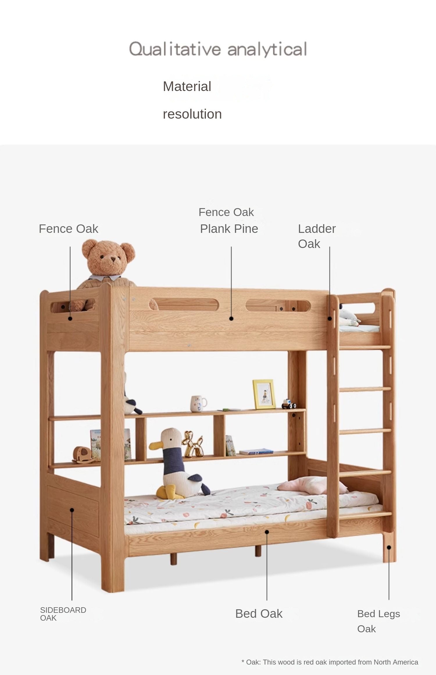 Beech, Rubberwood solid wood Bunk Bed.