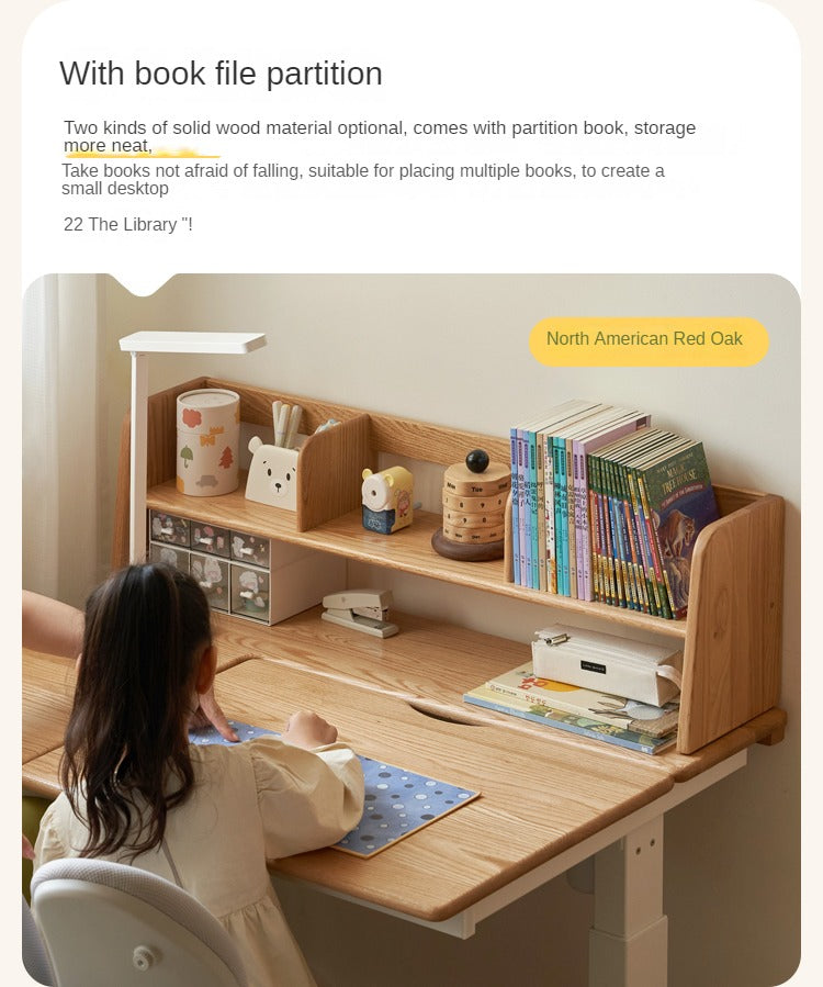 Beech, Oak, Poplar Solid Wood Nordic Study Bookshelf