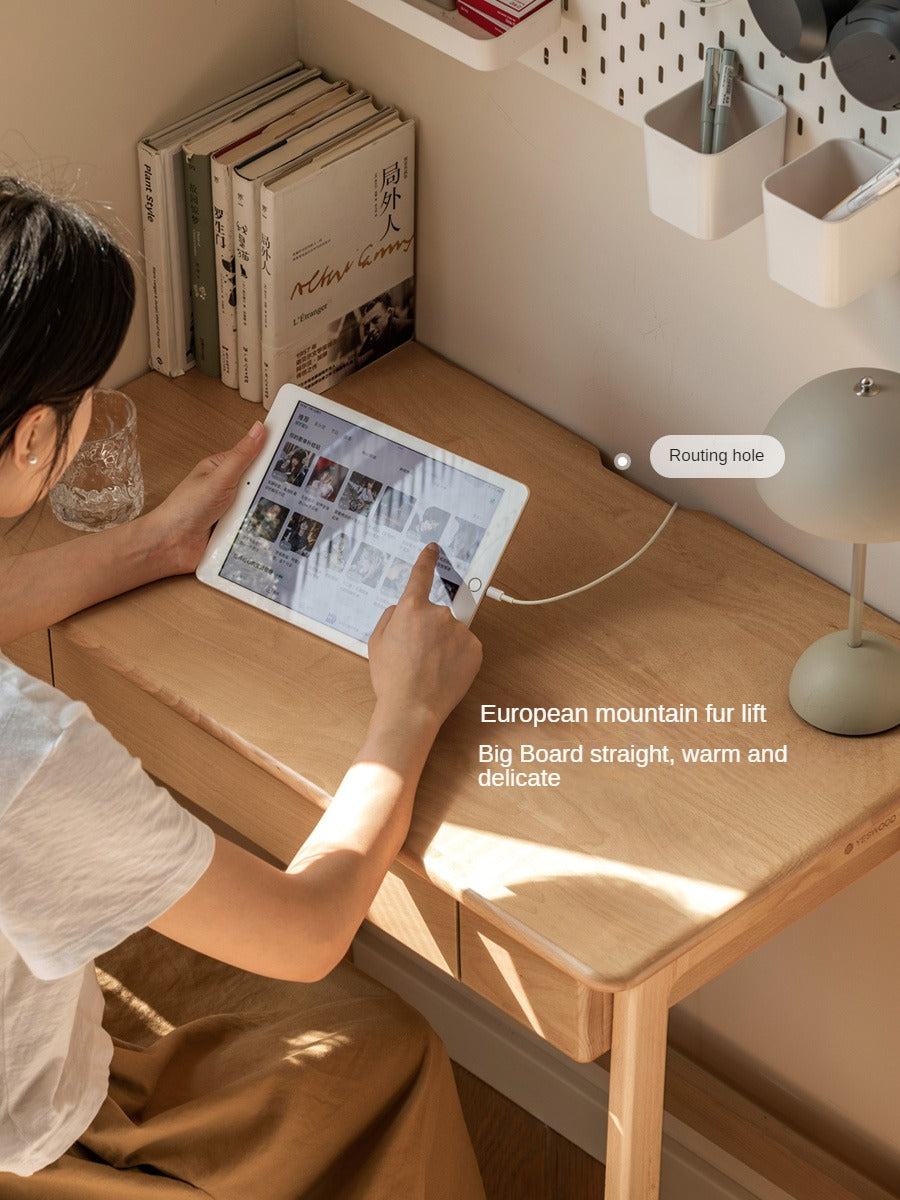 Beech Solid Wood Small Narrow Desk