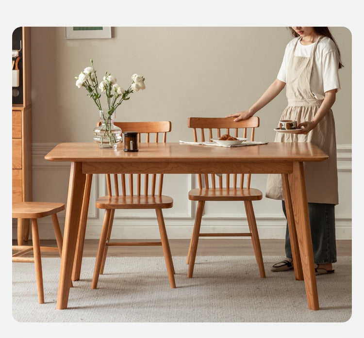 Poplar, Cherry Solid Wood Vintage Dining Table