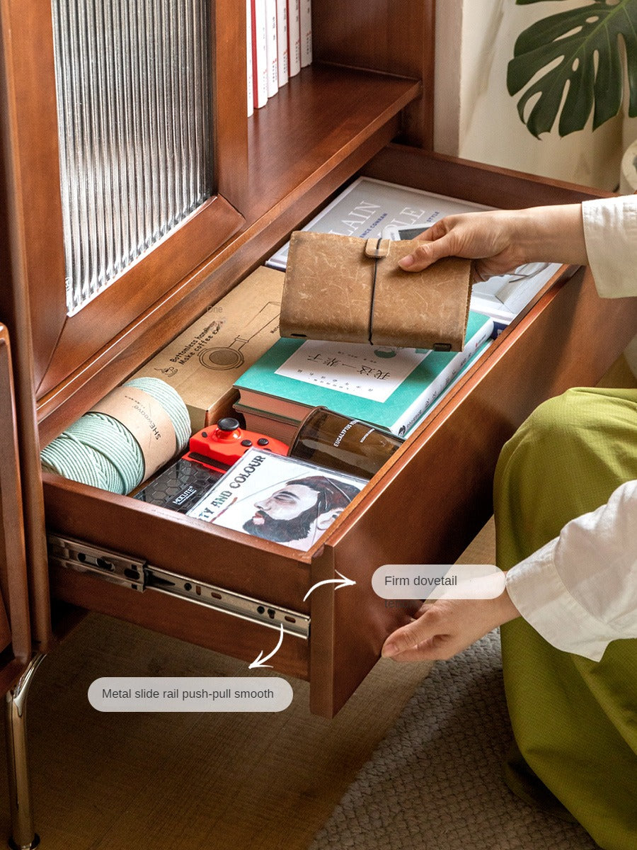 Black Walnut, Poplar Solid Wood Side Cabinet