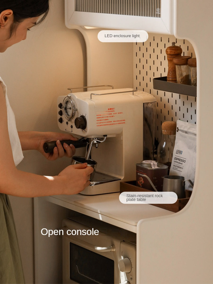 Solid RubberWood Sideboard Narrow Cream Style