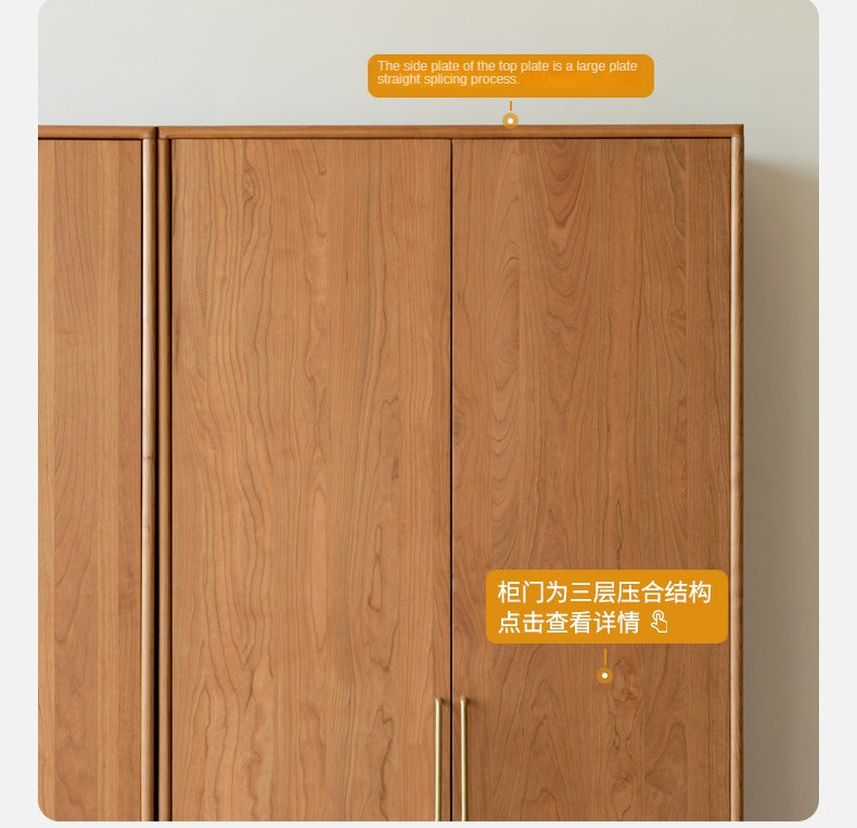 Cherry, Oak Solid Wood Fascinating Wardrobe.