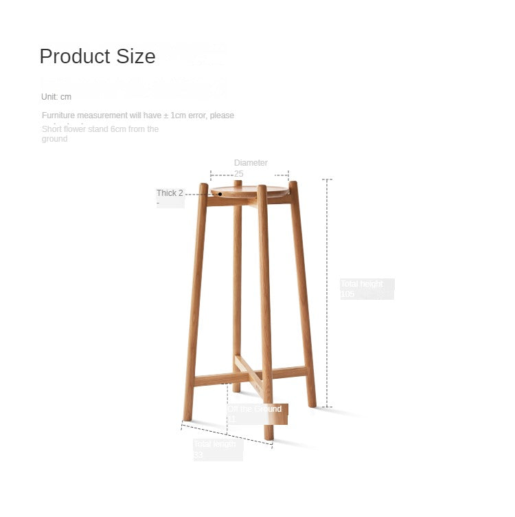 Oak Solid Wood Flower Rack Storage Rack