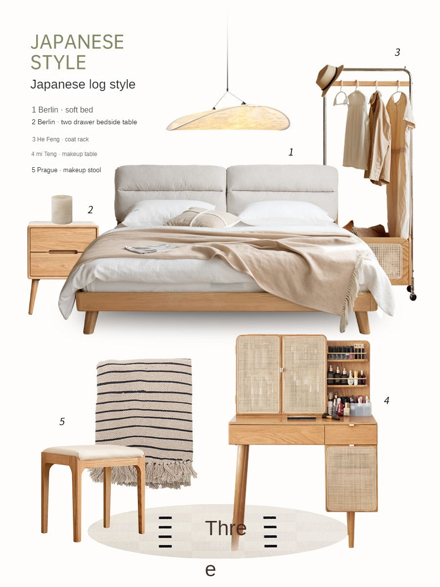 Oak solid wood Nightstand :