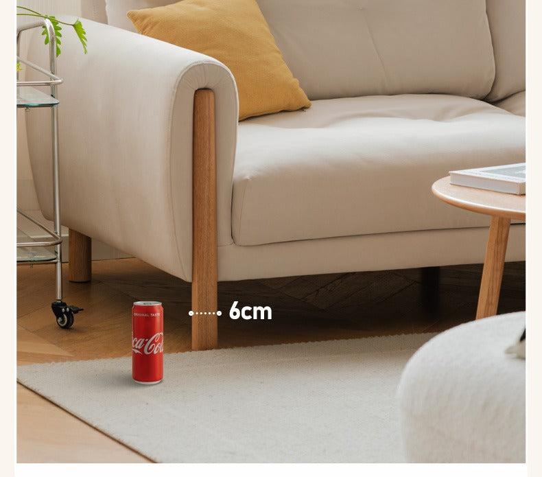 Oak Solid Wood Fabric White Cream Style Cat Scratching Cloth Sofa.