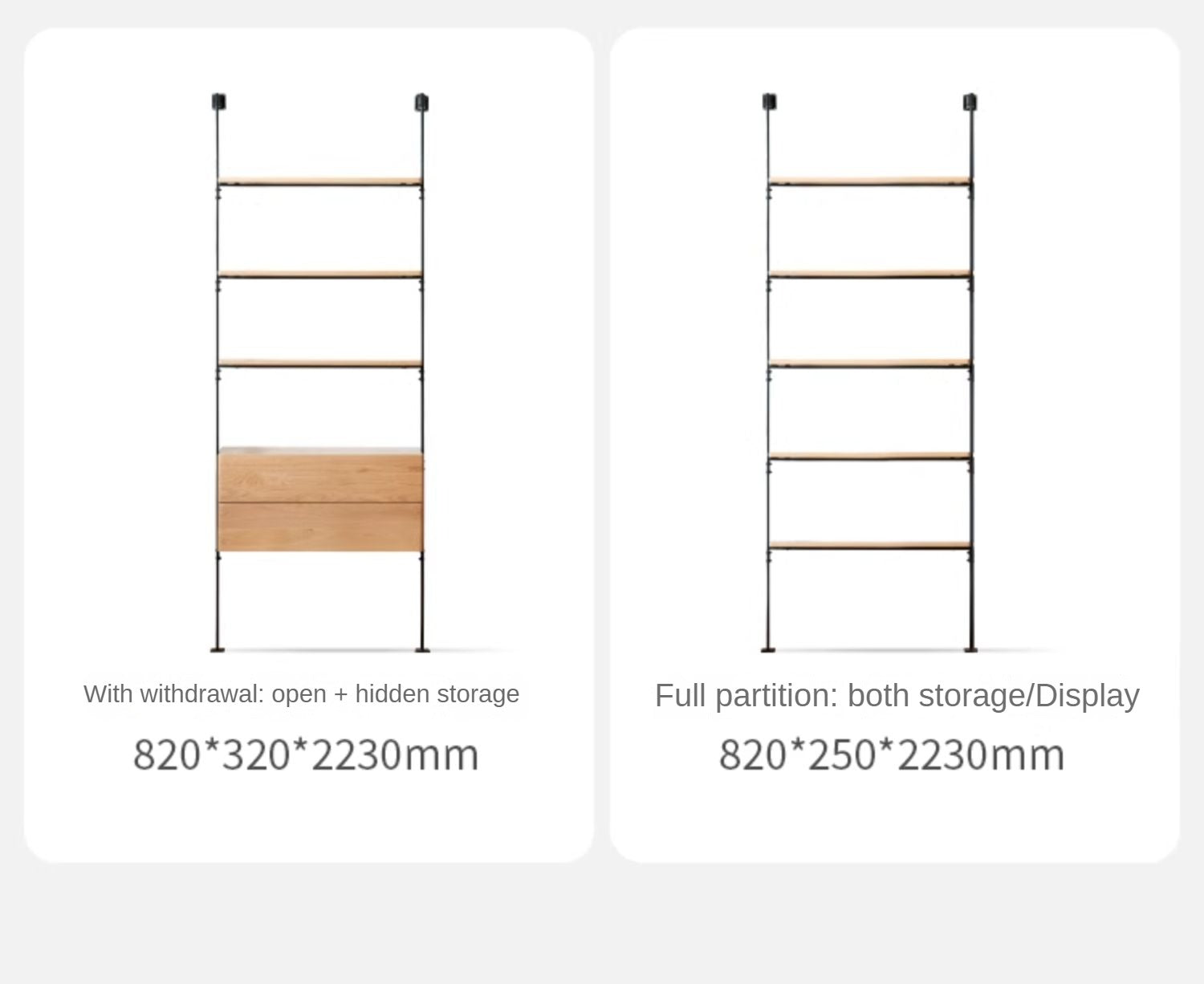 Oak, Poplar Solid Wood Industrial Style Multi-layer Storage Rack