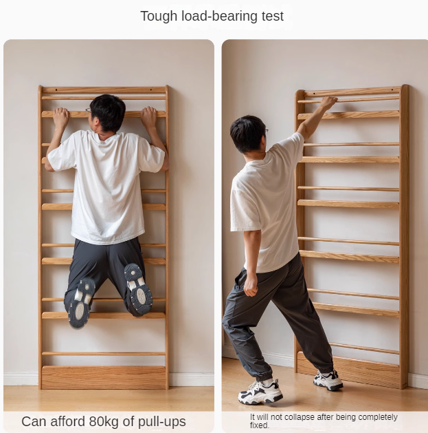 Oak, Beech Solid Wood Wall-mounted Ultra-thin Bookshelf