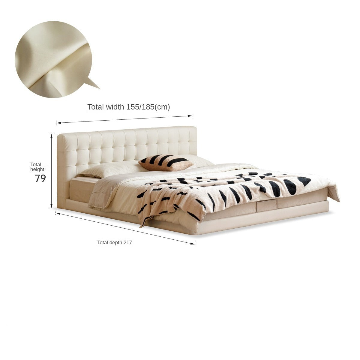 Organic Leather Art Floor Bed