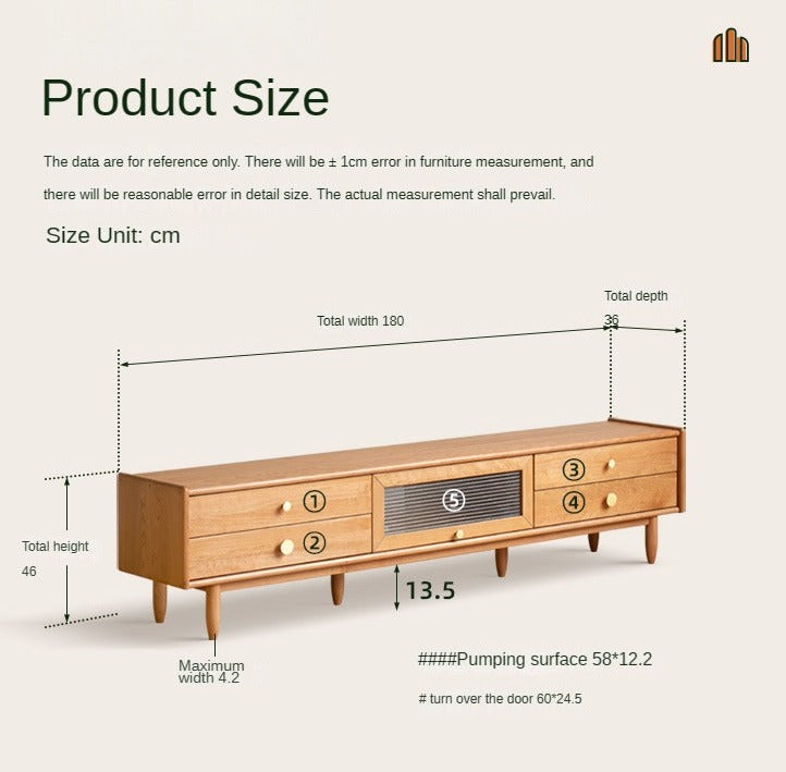 Cherry Solid Wood TV Stand.