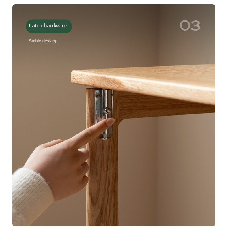 Solid Rubberwood, Oak Solid Wood Nordic Modern Dining Folding Table