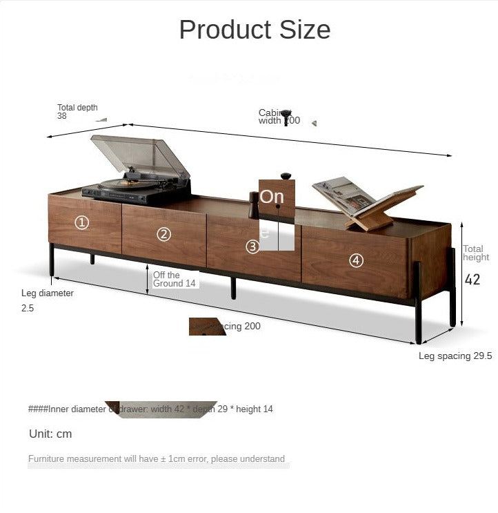 Black Walnut Solid Wood TV Stand.