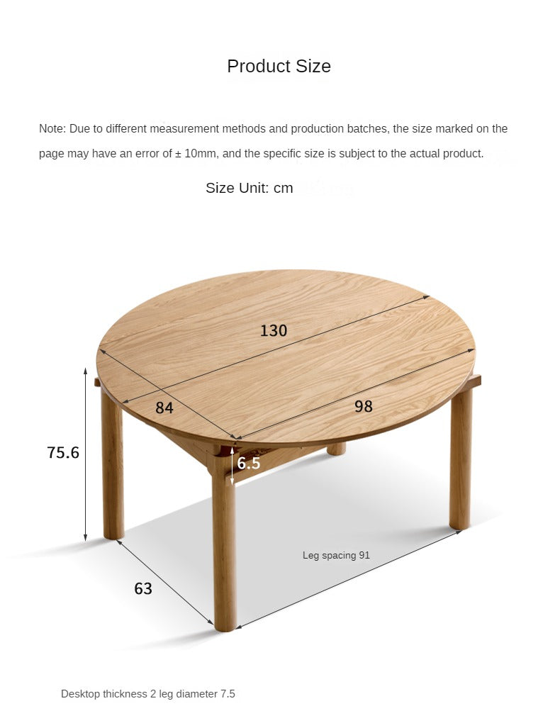 Ash, Cherry, Oak Solid Wood Folding Dining Table