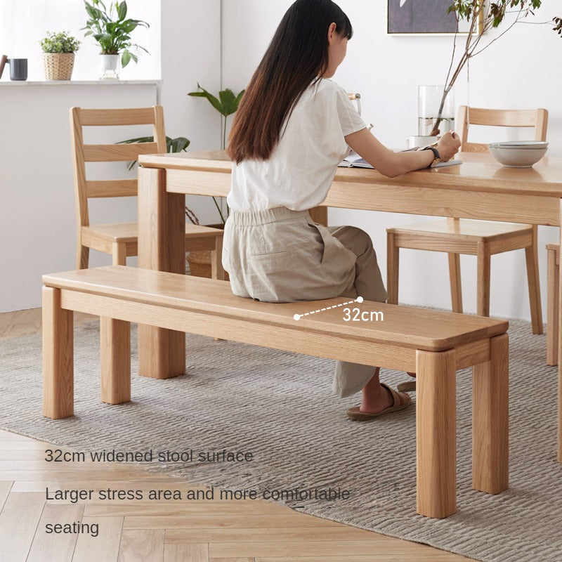 Oak Solid Wood Long Nordic Modern Bench