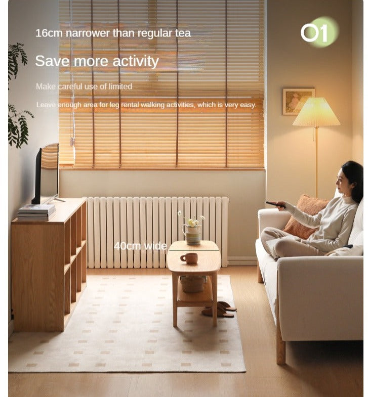 Oak Solid Wood Minimalist Ultra Narrow Coffee Table