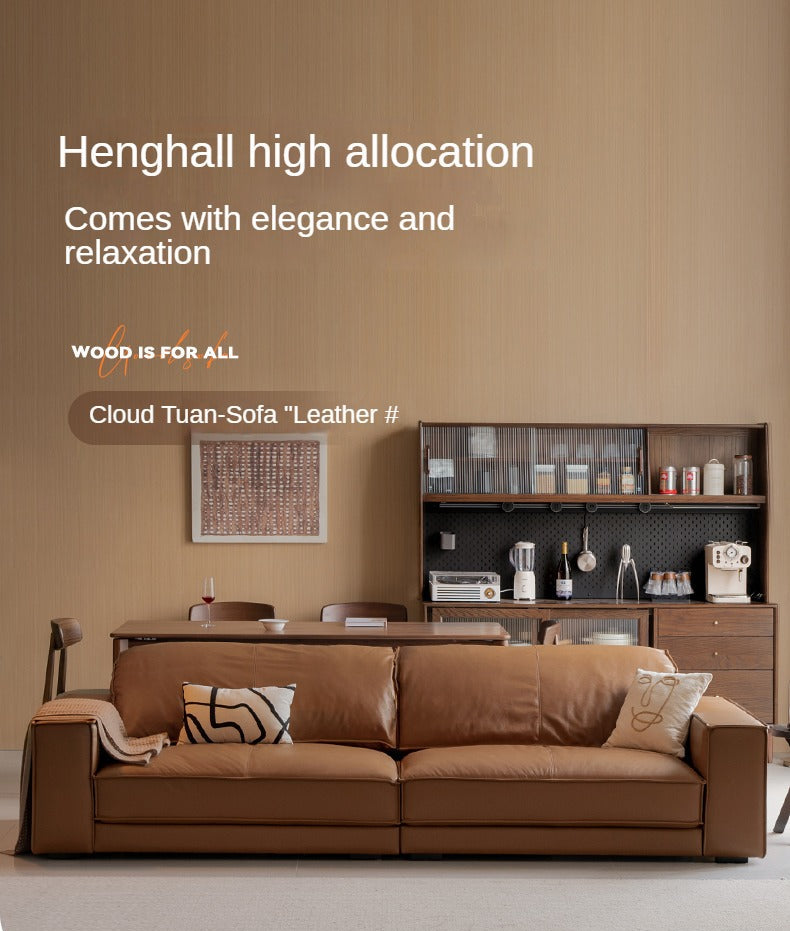 Leather Italian Top Layer Cowhide Sofa.