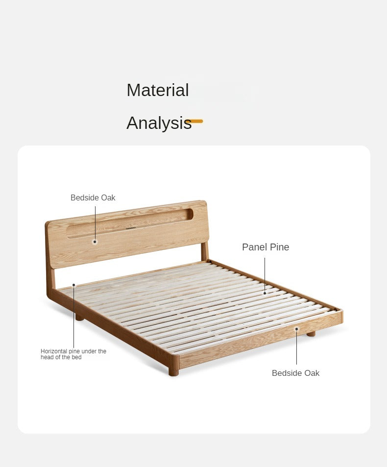 Oak Solid Wood Suspension Luminous Bed