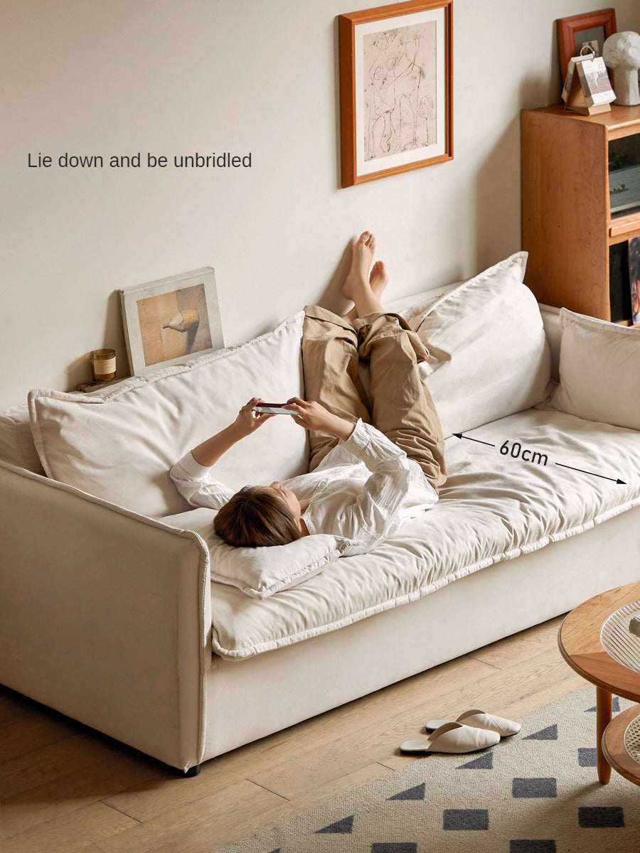 Down Fabric Sofa Cream Style.