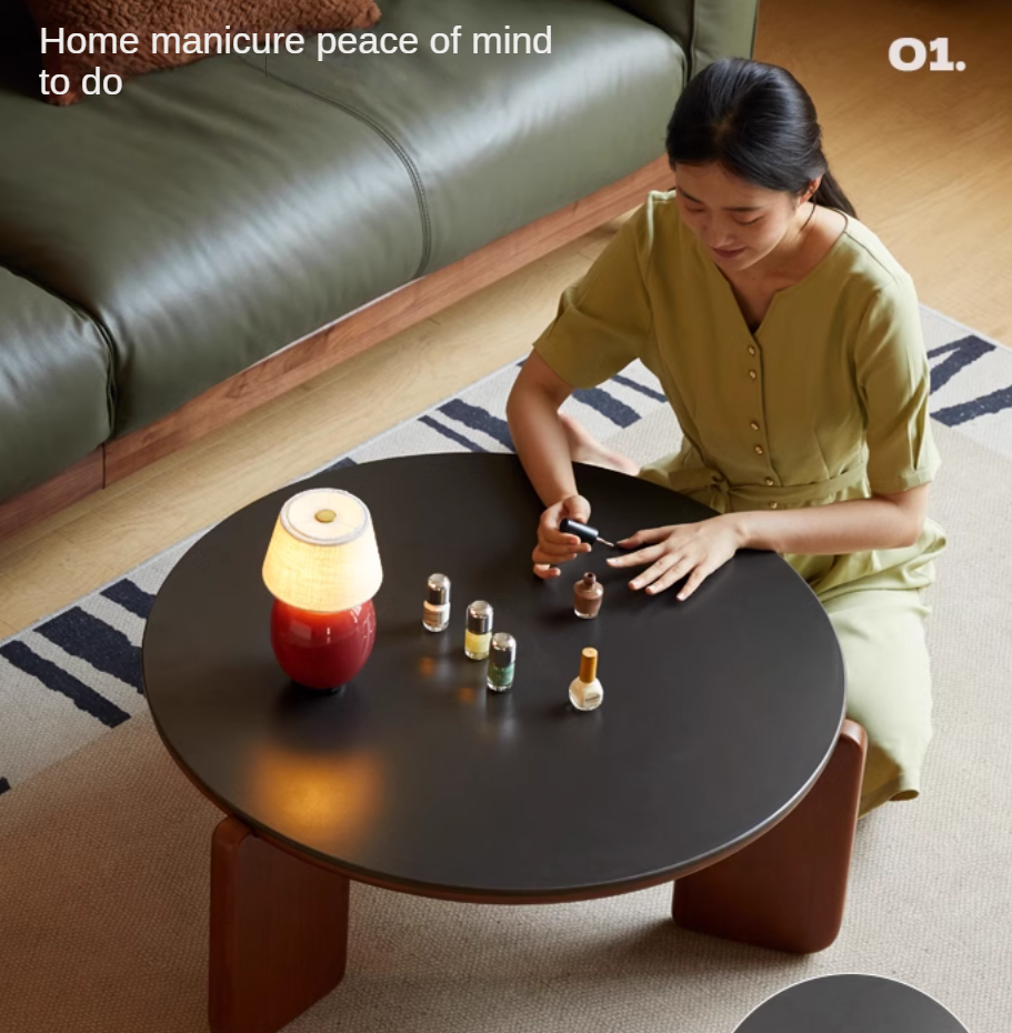 Poplar Solid Wood Rock Board Coffee Table