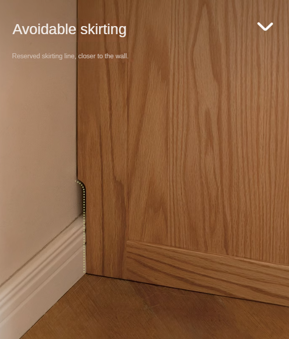 Oak Solid Wood Log Cream Style Wardrobe.