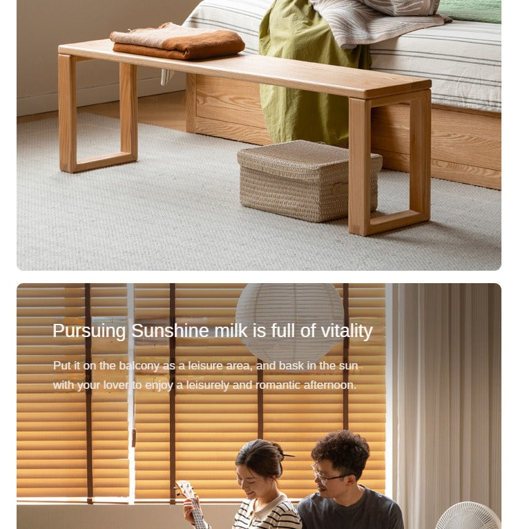 Ash, Oak, Cherry, Beech Solid Wood Long Bed end Bench
