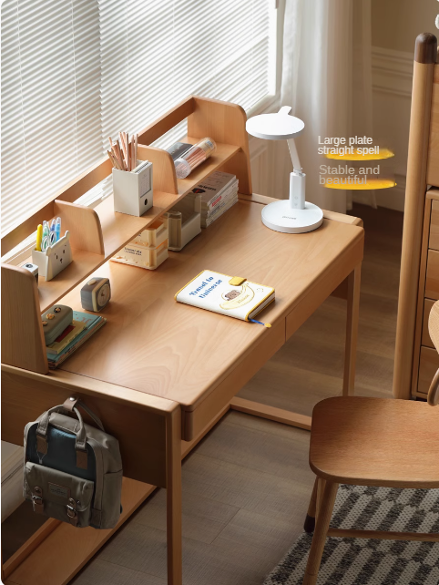 Oak Children's Modern Study Table Can Be Raised and Lowered