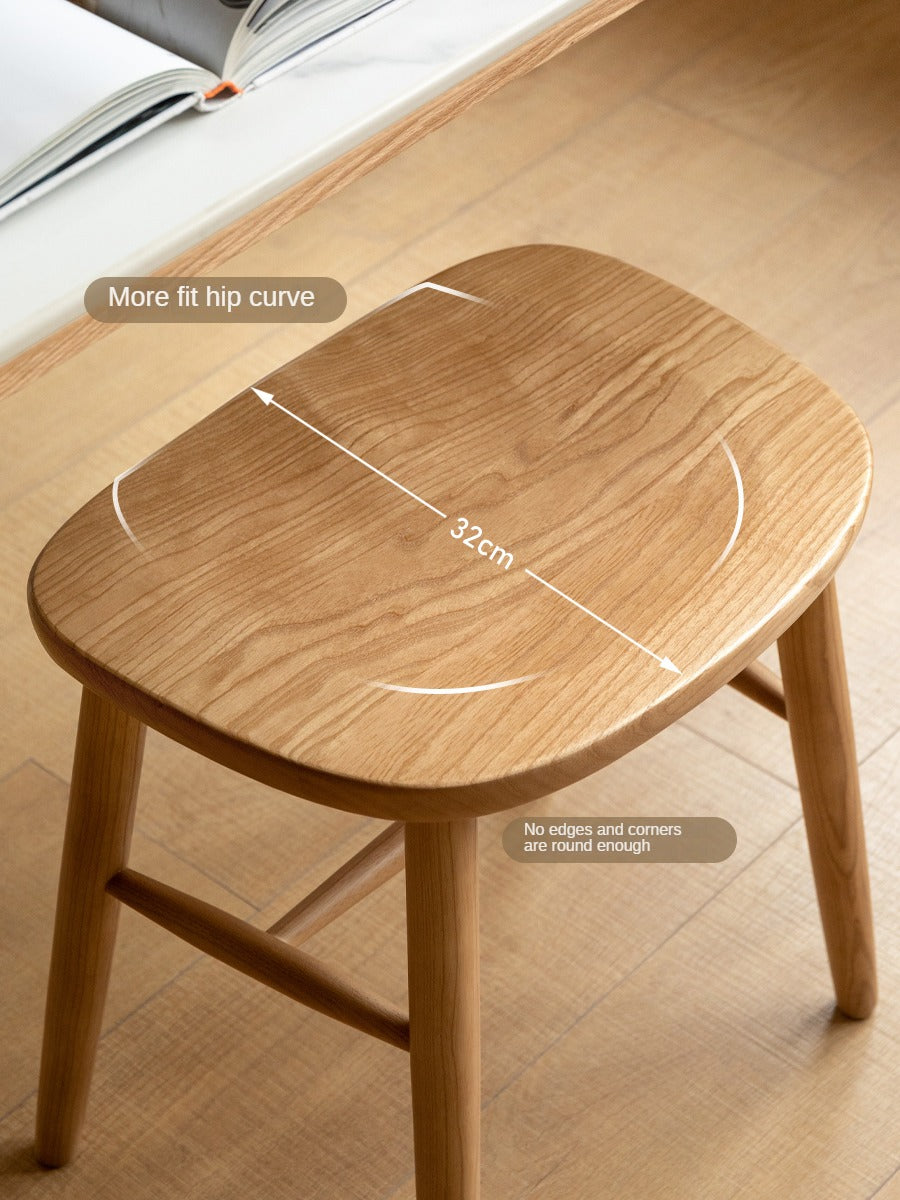 Ash, Oak, Cherry, Beech Solid Wood Makeup Stool