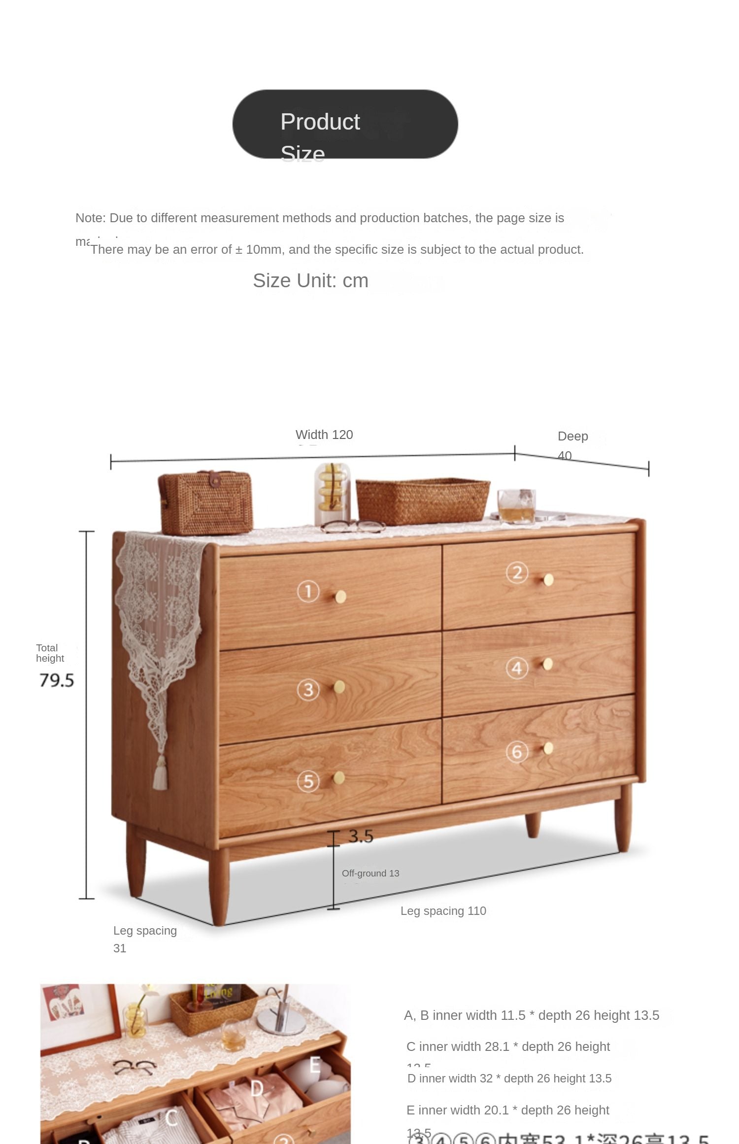 Cherry Solid Wood Chest Of Drawers