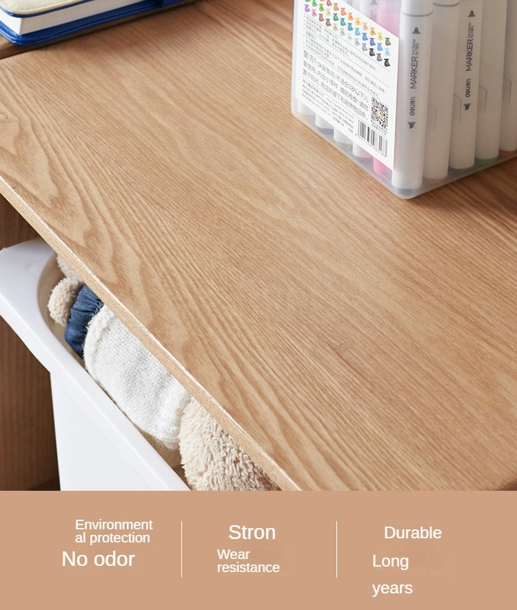 Black Walnut, Oak Solid Wood Small Combination Bookcase.