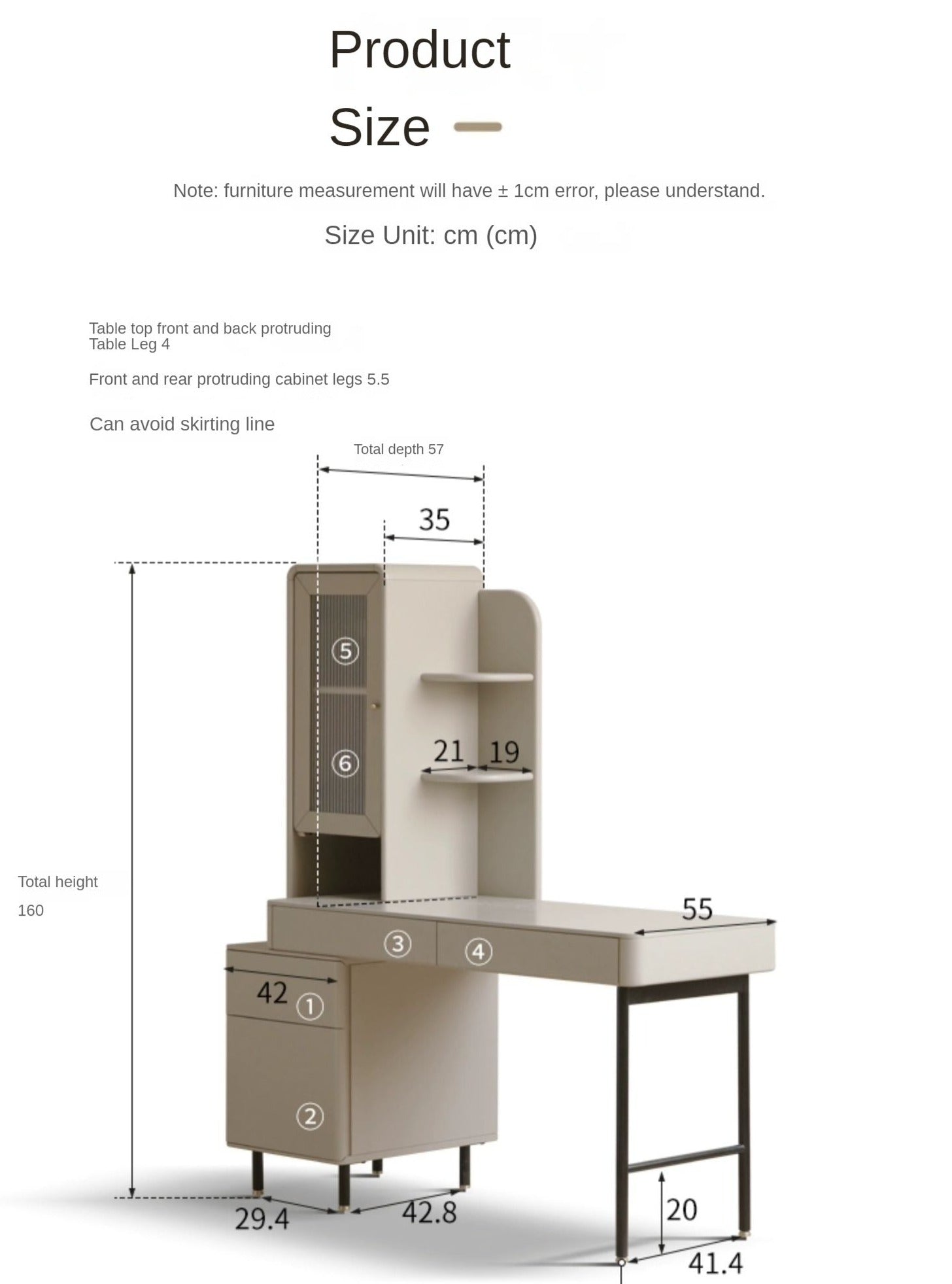 Poplar Solid Wood Telescopic Desk with Bookcase Light Luxury