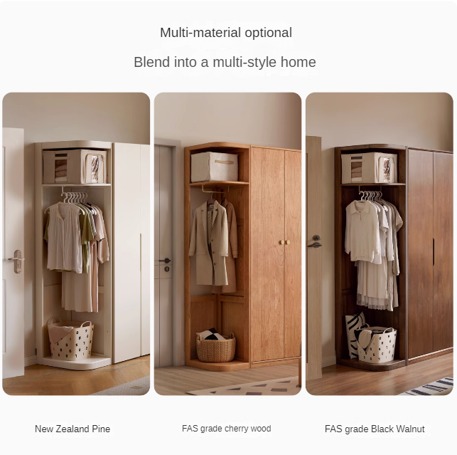 Oak, Cherry Solid Wood Corner Triangle Cabinet Corner Wardrobe.