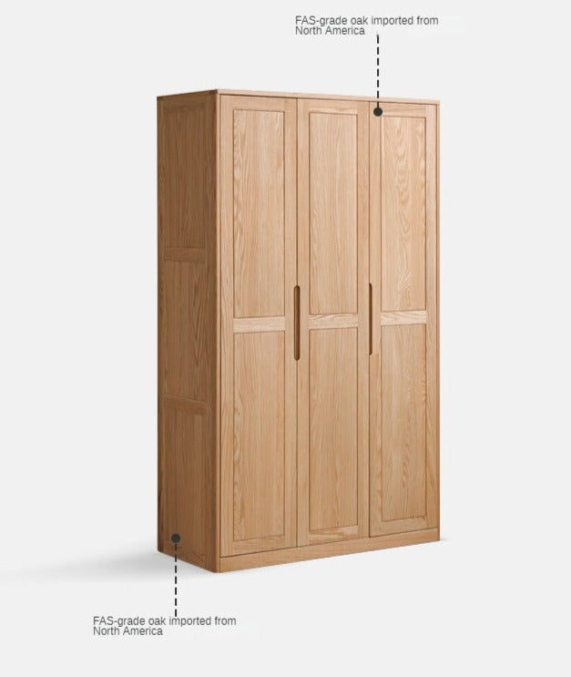 Oak Solid Wood Narrow Wardrobe.