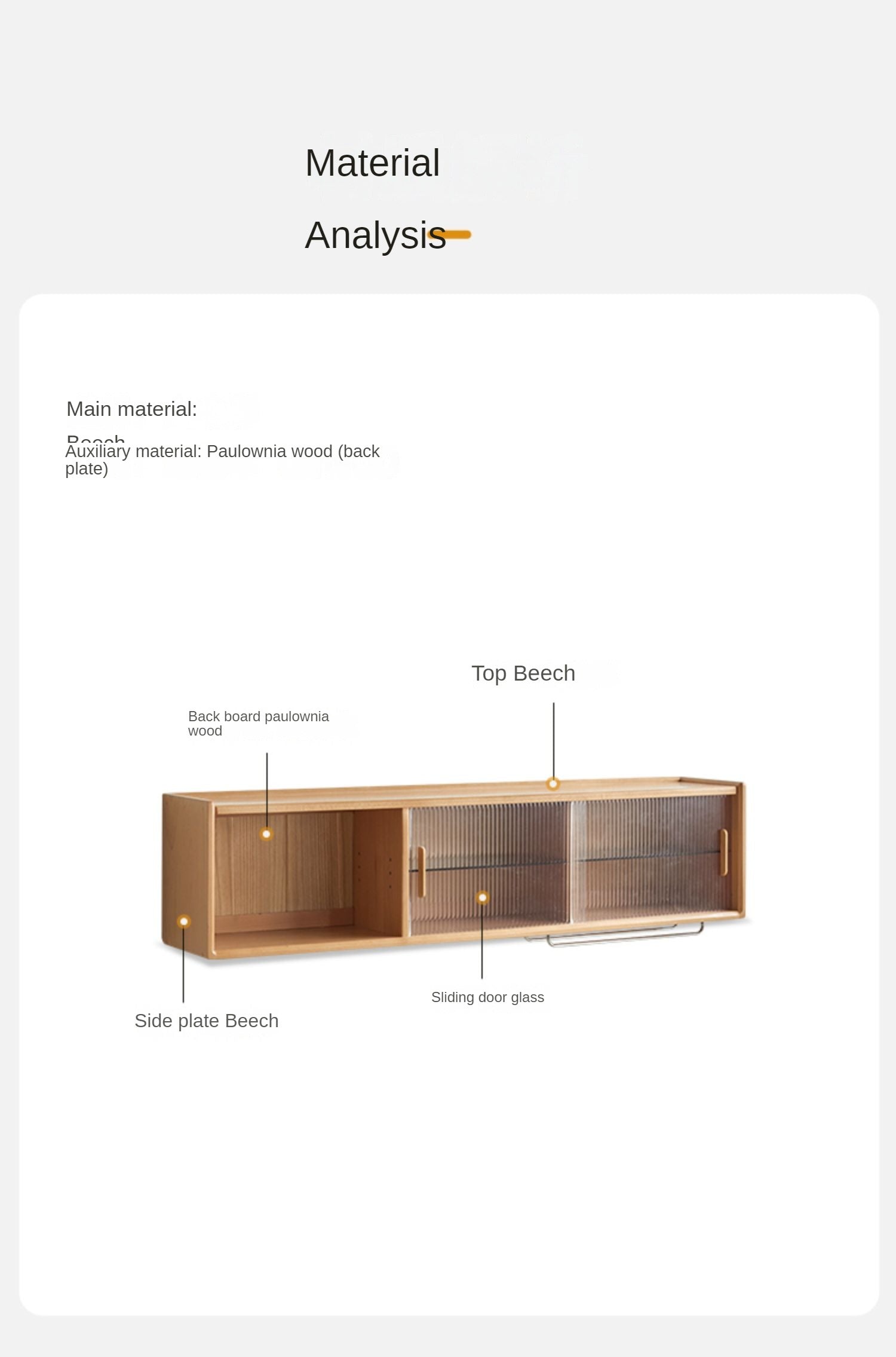 Oak Solid Wood, Solid Rubberwood Wall-Mounted Sideboard Cabinet Locker