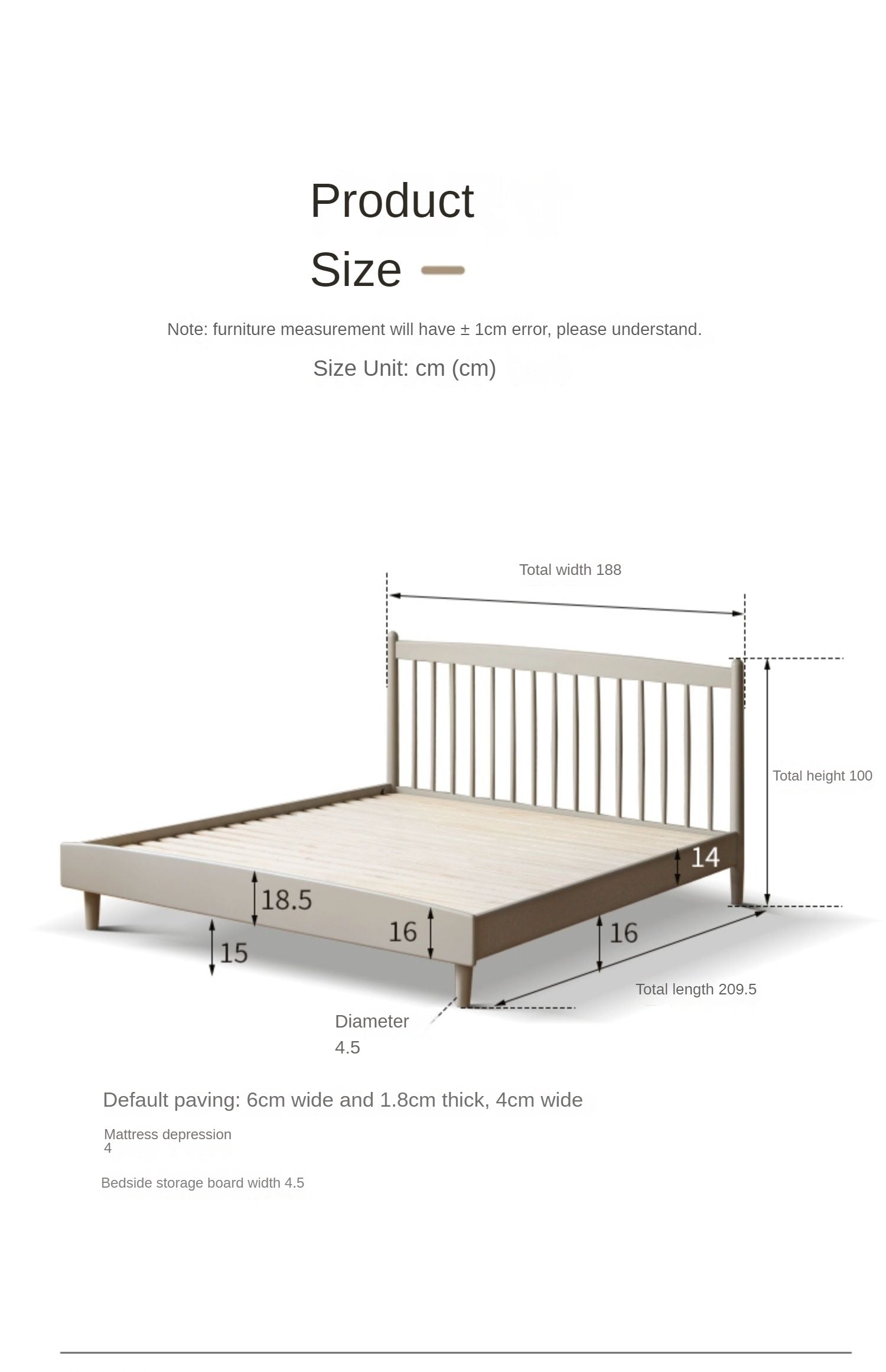 Ash Solid Wood Light Luxury Bed
