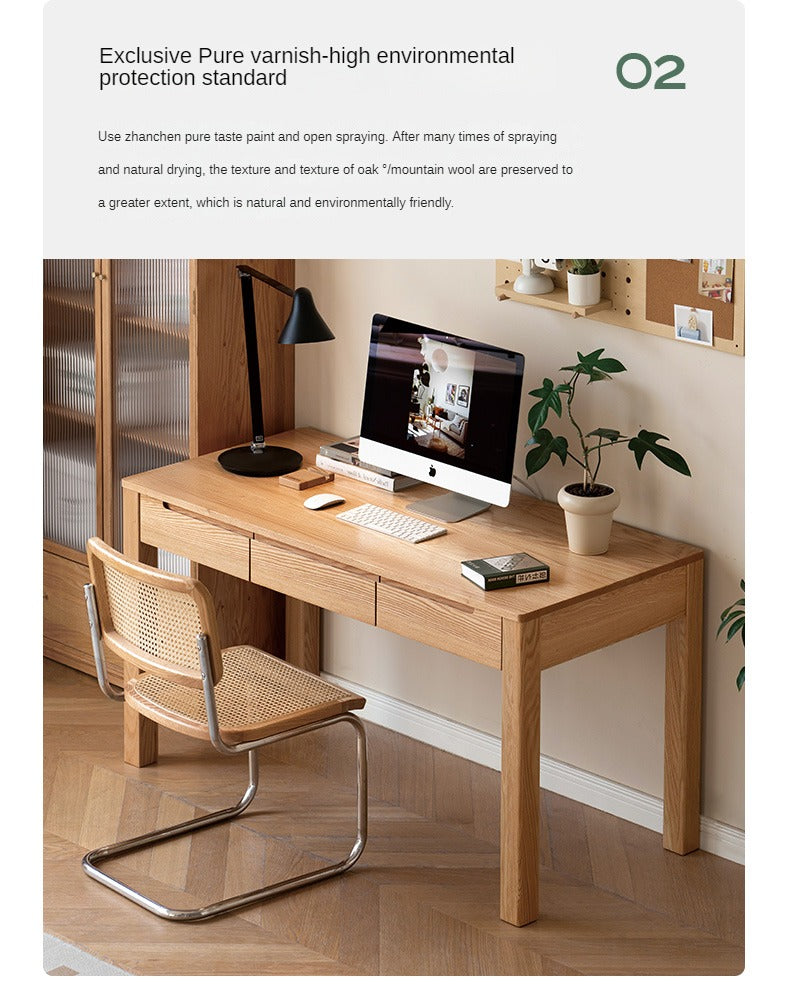Oak, Beech Solid Wood Office Desk