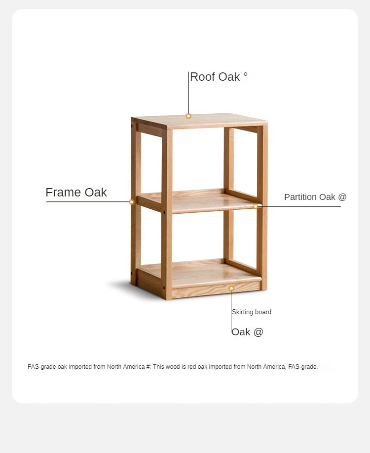 Oak Solid Wood Multi-Layer Bookshelf