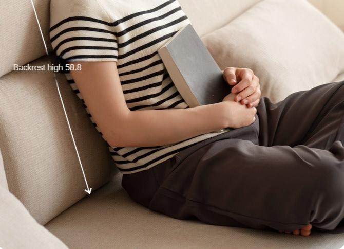 Oak Solid Wood Modern Log Style Corner Fabric Sofa.