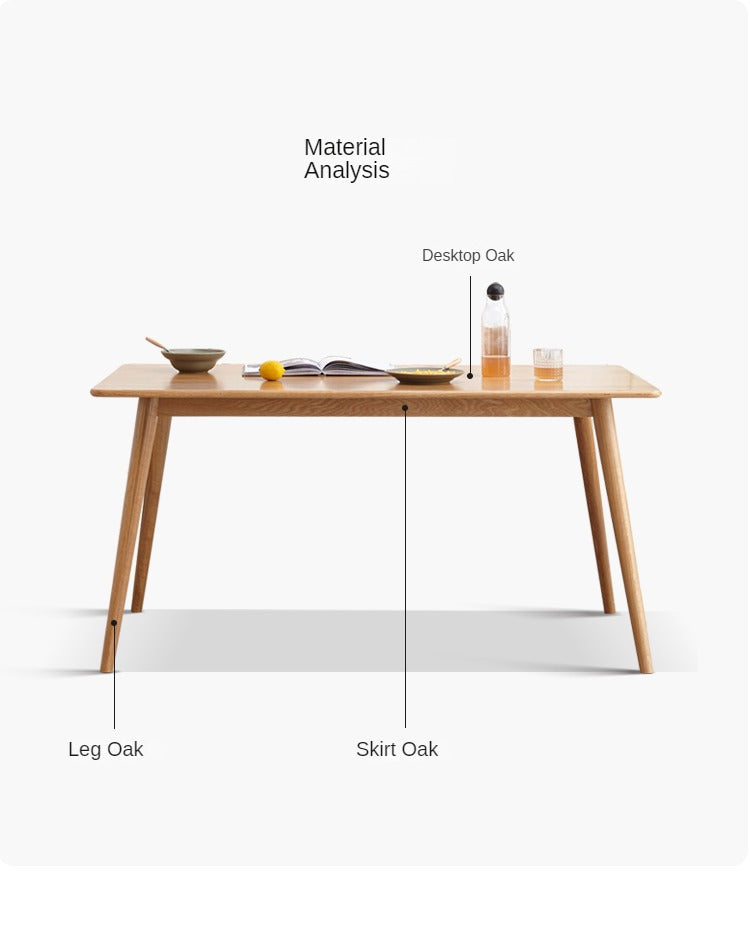Oak Solid Wood Retractable Folding Dining Table