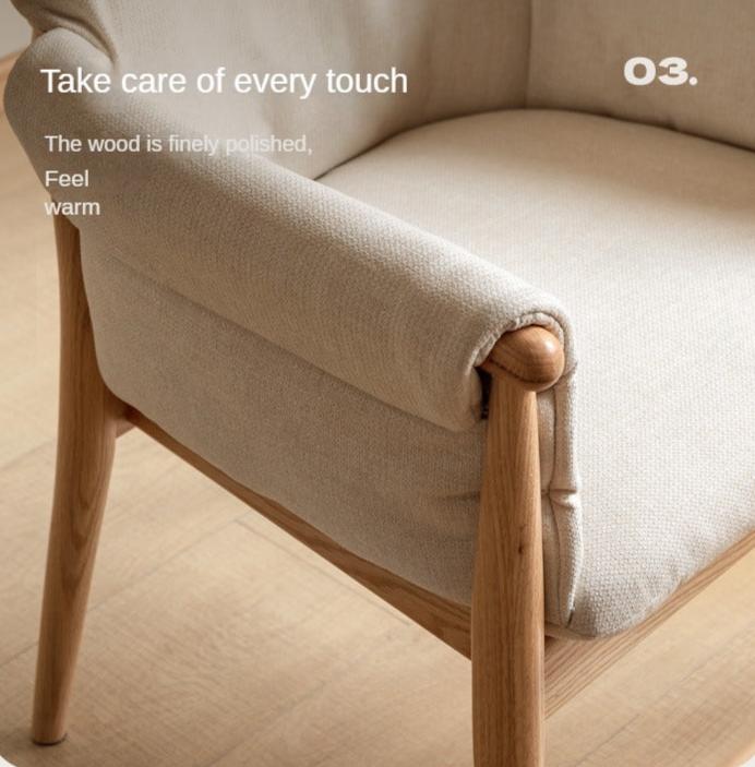 Oak Solid Wood Book Chair Simple Study Soft Back