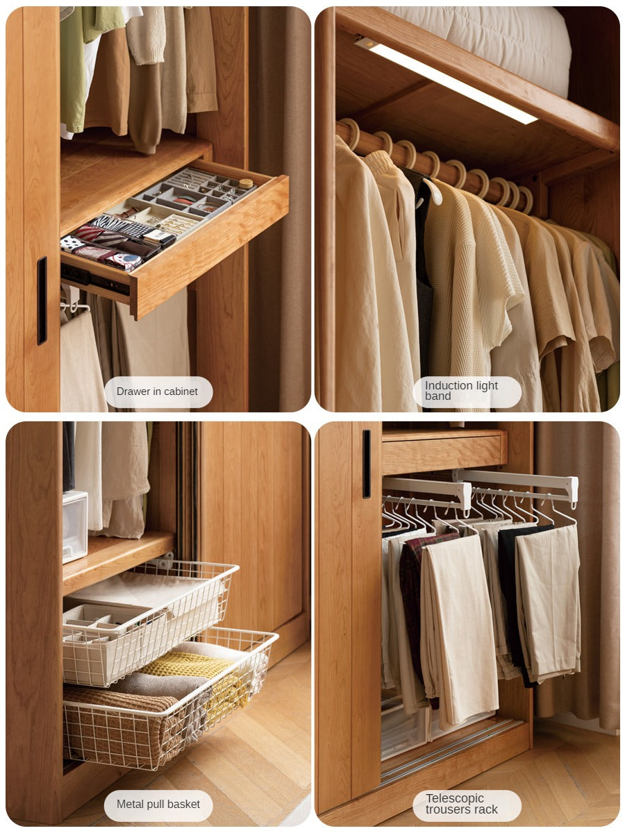 Cherry Wood Retro Wardrobe Sliding Door.