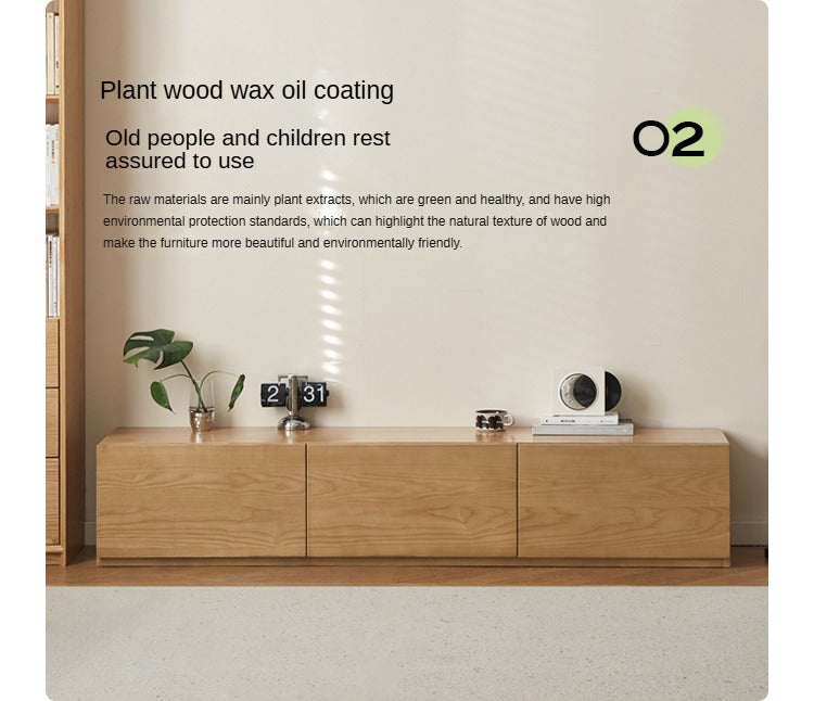 Ash Solid Wood TV Cabinet Modern Simple Floor Cabinet.